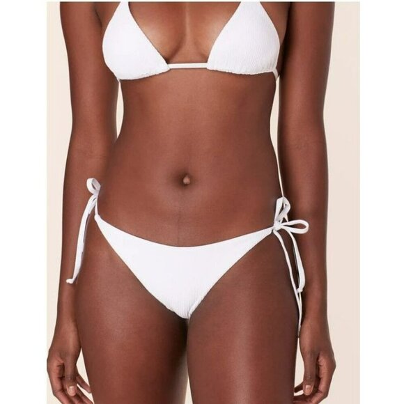 Andie Swim The String White Bikini Bottom Swimsuit Medium - Picture 1 of 4